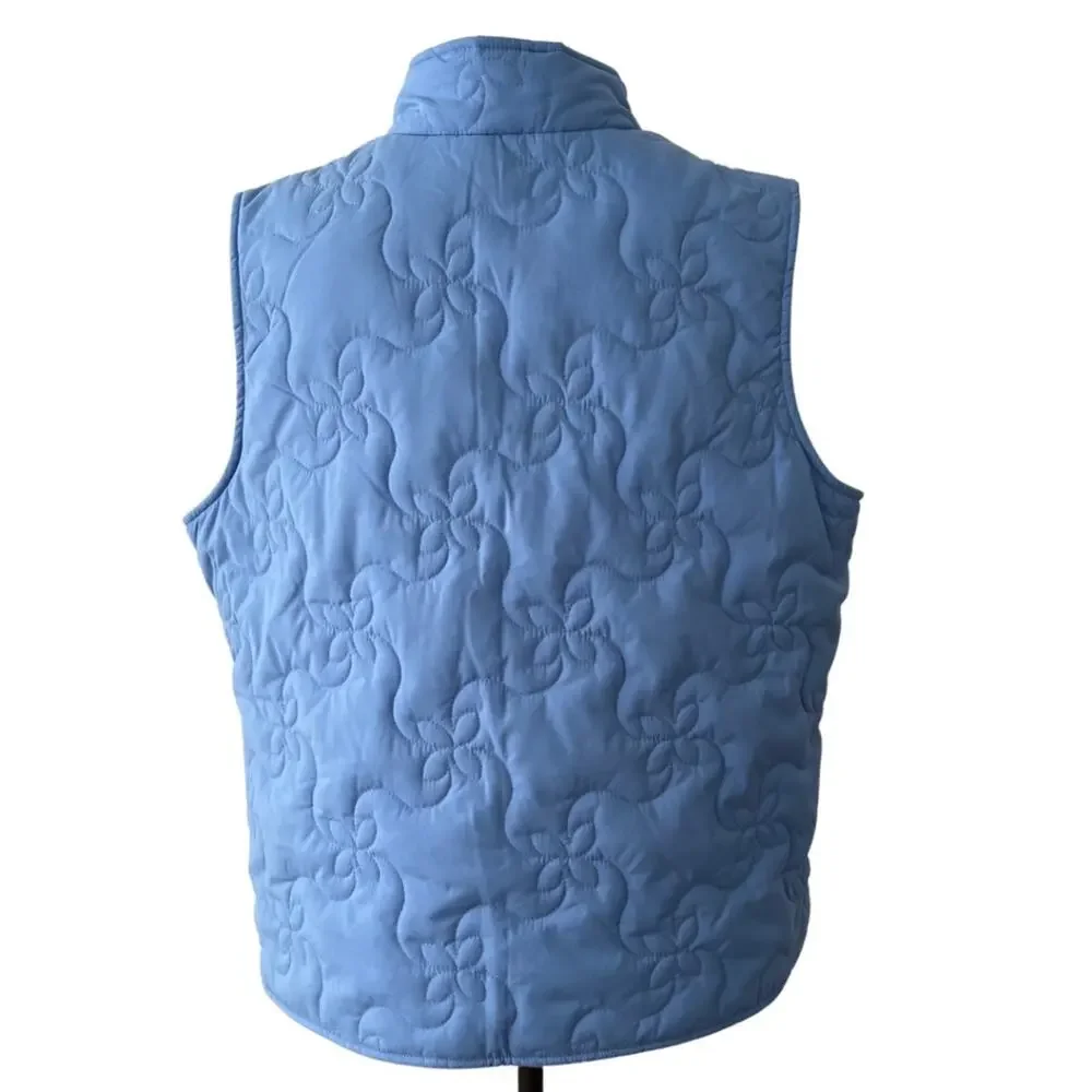 Hanna Andersson Baby Blue Floral Design Vest Size L